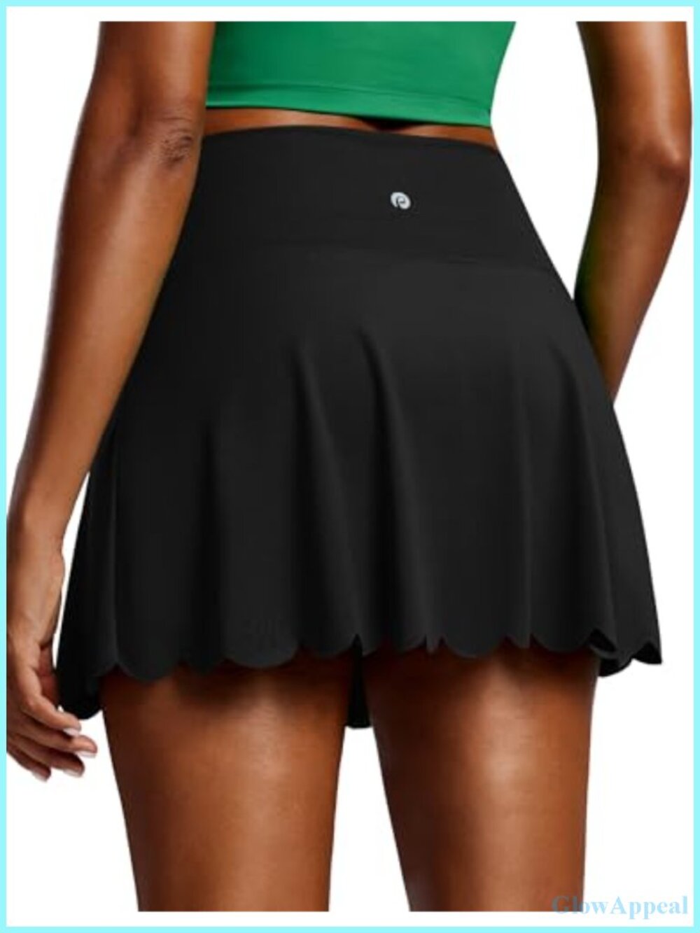 Scalloped Hem Tennis Skort with Pockets High Waisted Pleated Skirt